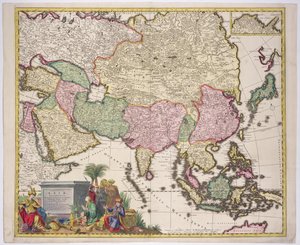 خريطة آسيا ، تارتاريا ، اليابان ، الفلبين وجزر الهند الشرقية ، نقشها G. van Gouwen ، c.1690